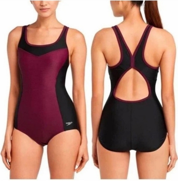 Speedo Potent Purple & Black One Pece Competitive Swimsuit size Small - Picture 1 of 5
